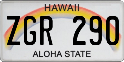 HI license plate ZGR290