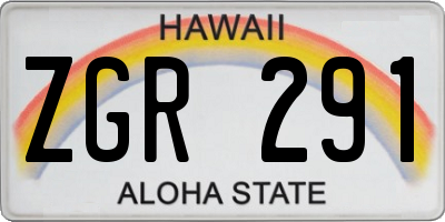 HI license plate ZGR291