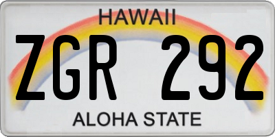 HI license plate ZGR292