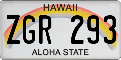 HI license plate ZGR293