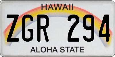 HI license plate ZGR294