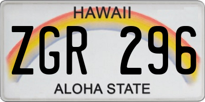 HI license plate ZGR296