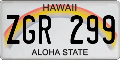 HI license plate ZGR299