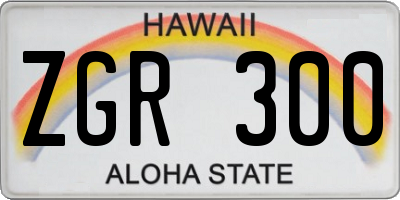 HI license plate ZGR300