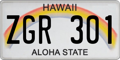 HI license plate ZGR301