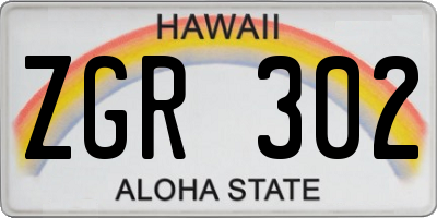 HI license plate ZGR302