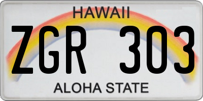 HI license plate ZGR303