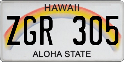 HI license plate ZGR305