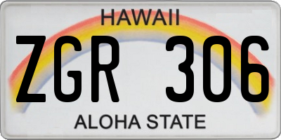 HI license plate ZGR306
