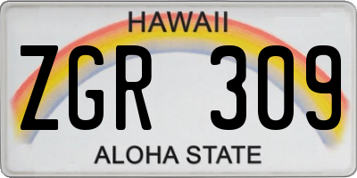 HI license plate ZGR309