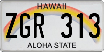HI license plate ZGR313
