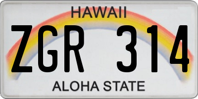 HI license plate ZGR314