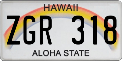 HI license plate ZGR318