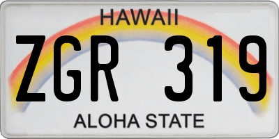HI license plate ZGR319