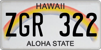 HI license plate ZGR322