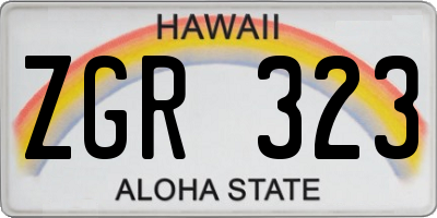 HI license plate ZGR323