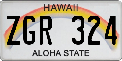 HI license plate ZGR324