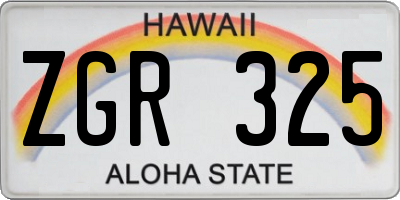 HI license plate ZGR325