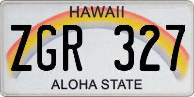 HI license plate ZGR327