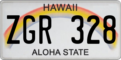 HI license plate ZGR328