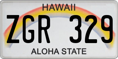 HI license plate ZGR329