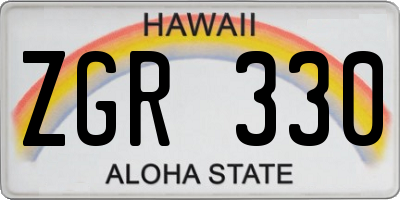 HI license plate ZGR330