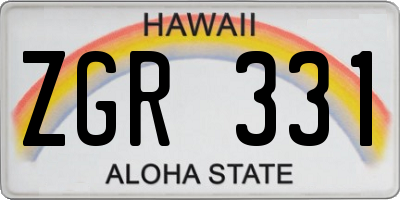 HI license plate ZGR331
