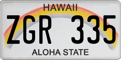 HI license plate ZGR335