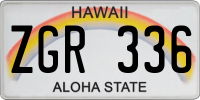 HI license plate ZGR336
