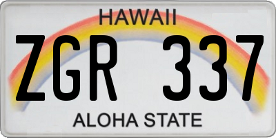 HI license plate ZGR337