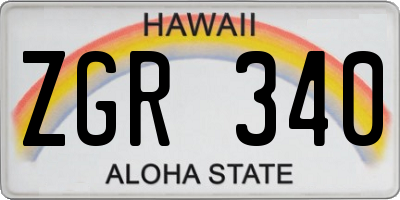 HI license plate ZGR340