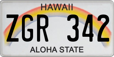 HI license plate ZGR342