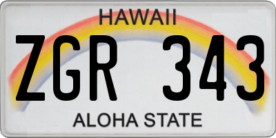 HI license plate ZGR343
