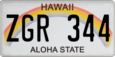 HI license plate ZGR344