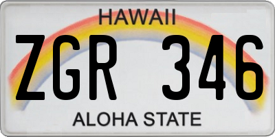 HI license plate ZGR346