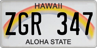 HI license plate ZGR347
