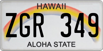 HI license plate ZGR349