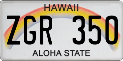 HI license plate ZGR350