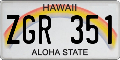 HI license plate ZGR351