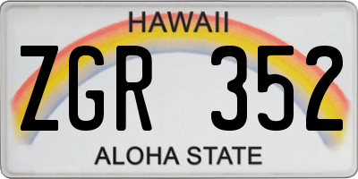 HI license plate ZGR352
