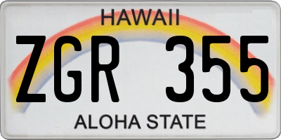 HI license plate ZGR355