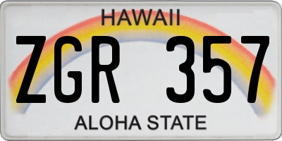 HI license plate ZGR357