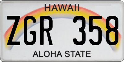 HI license plate ZGR358