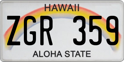 HI license plate ZGR359