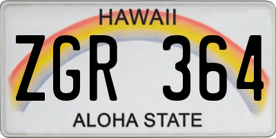 HI license plate ZGR364