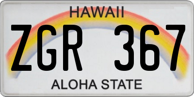 HI license plate ZGR367
