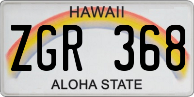 HI license plate ZGR368