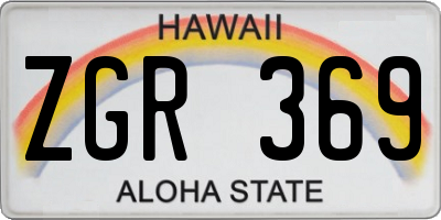 HI license plate ZGR369