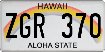 HI license plate ZGR370