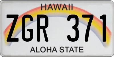 HI license plate ZGR371